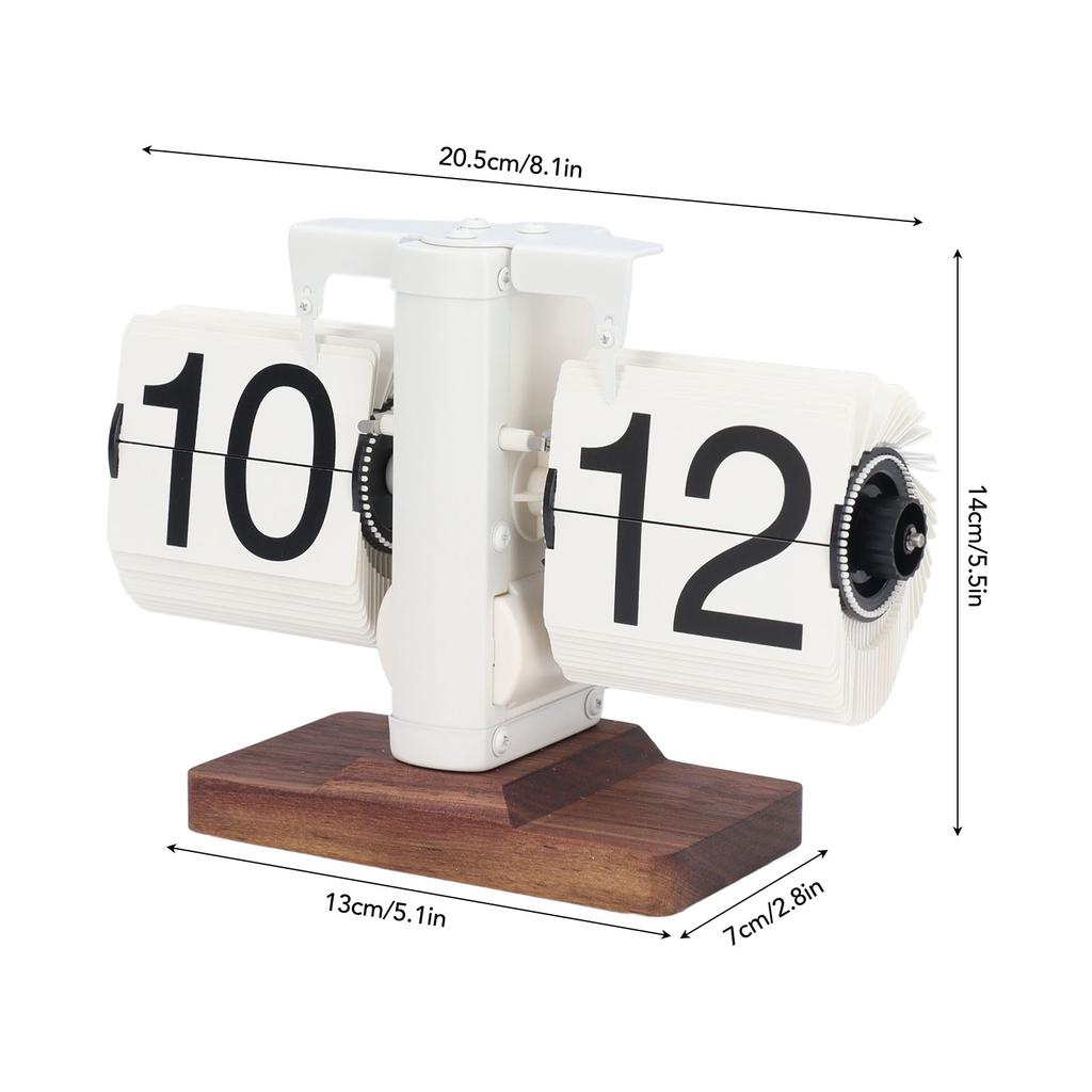 24H Vintage Flip Down Clock Minimalism Single Sided Retro Automatic Page Turning Clock Mechanical Flip Digital Clock for Home