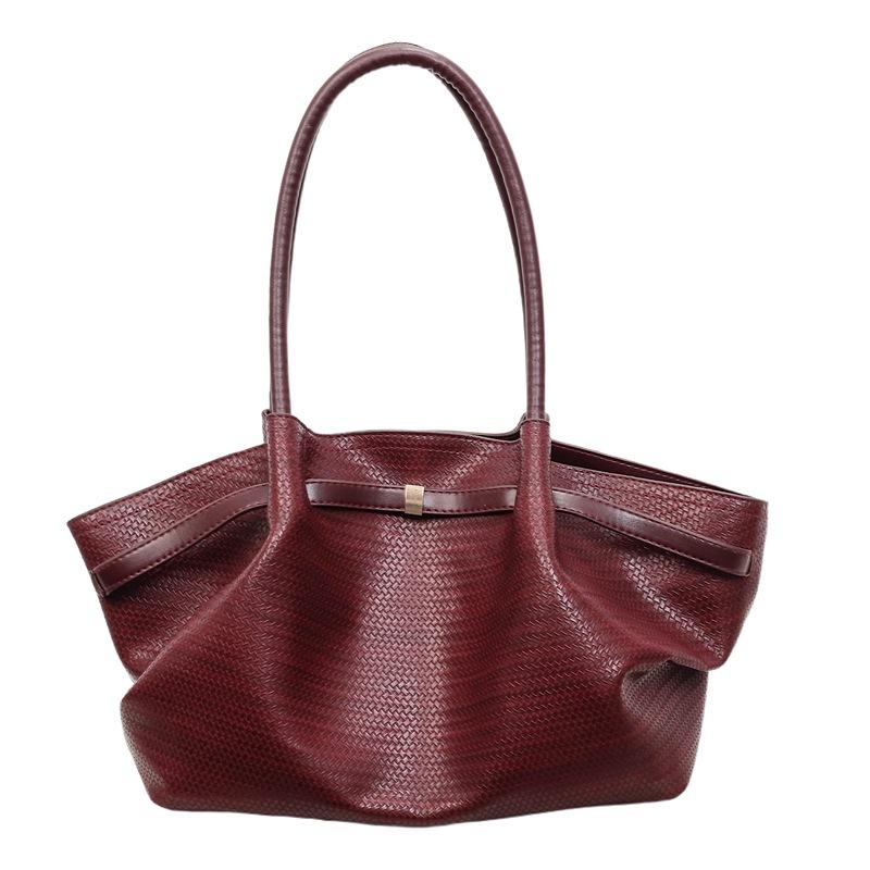 Large-capacity retro Demellier tote bag, fashionable pleated wing bag, shoulder bag, casual commuting style bag