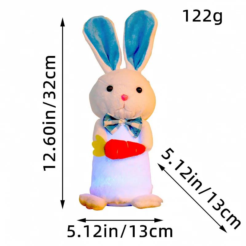 

Light Up Rabbit Plush Toy Cute Colorful Light Up Plush Stuffed Animal Rabbit Doll Kawaii Bunny Peluche Easter Gift for Kids 31cm-50cm синий