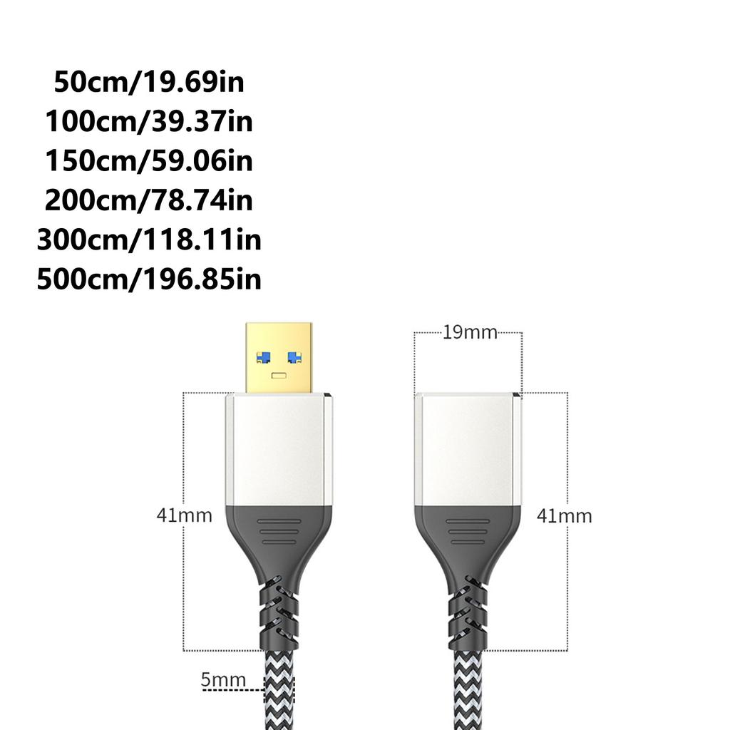 Lightweight USB 3.0 Extension Cable 5Gbps Data Transmission Super Fast Data Transfer Line Male to Female Adapter Cord