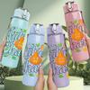 1PC Autumn Charm Fall Season Floral Art 750ml Color Plastic Sports Water Bottle Leakproof Flip Straw Lid Suitable for Sports Office Home Use