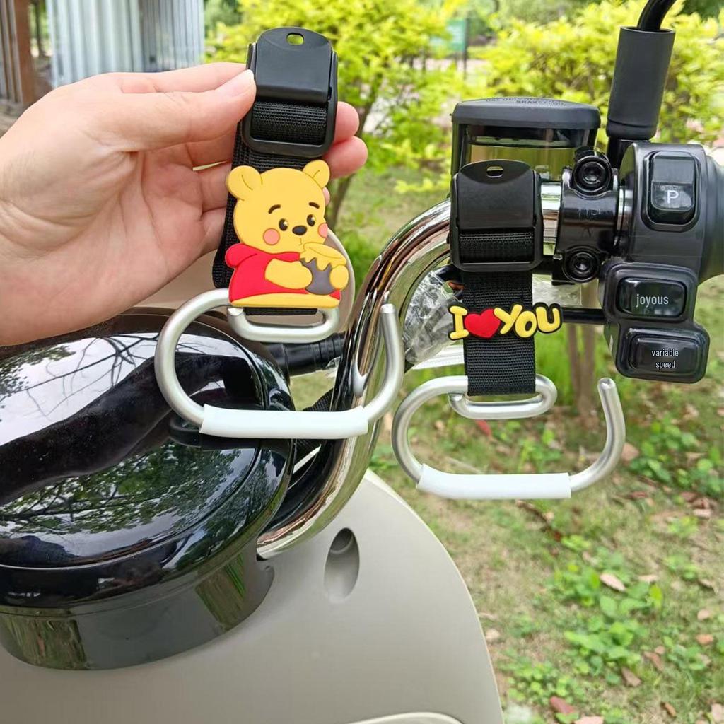 Cartoon Electric Scooter Hook: Universal, Strong, Storage Solution for Scooters, Motorcycles, and Strollers