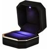 New 1PCS Ring Box Wedding Velvet Ring Case Organizer Jewelry Gift Box With Led Light For Proposal Engagement Ring Boxes