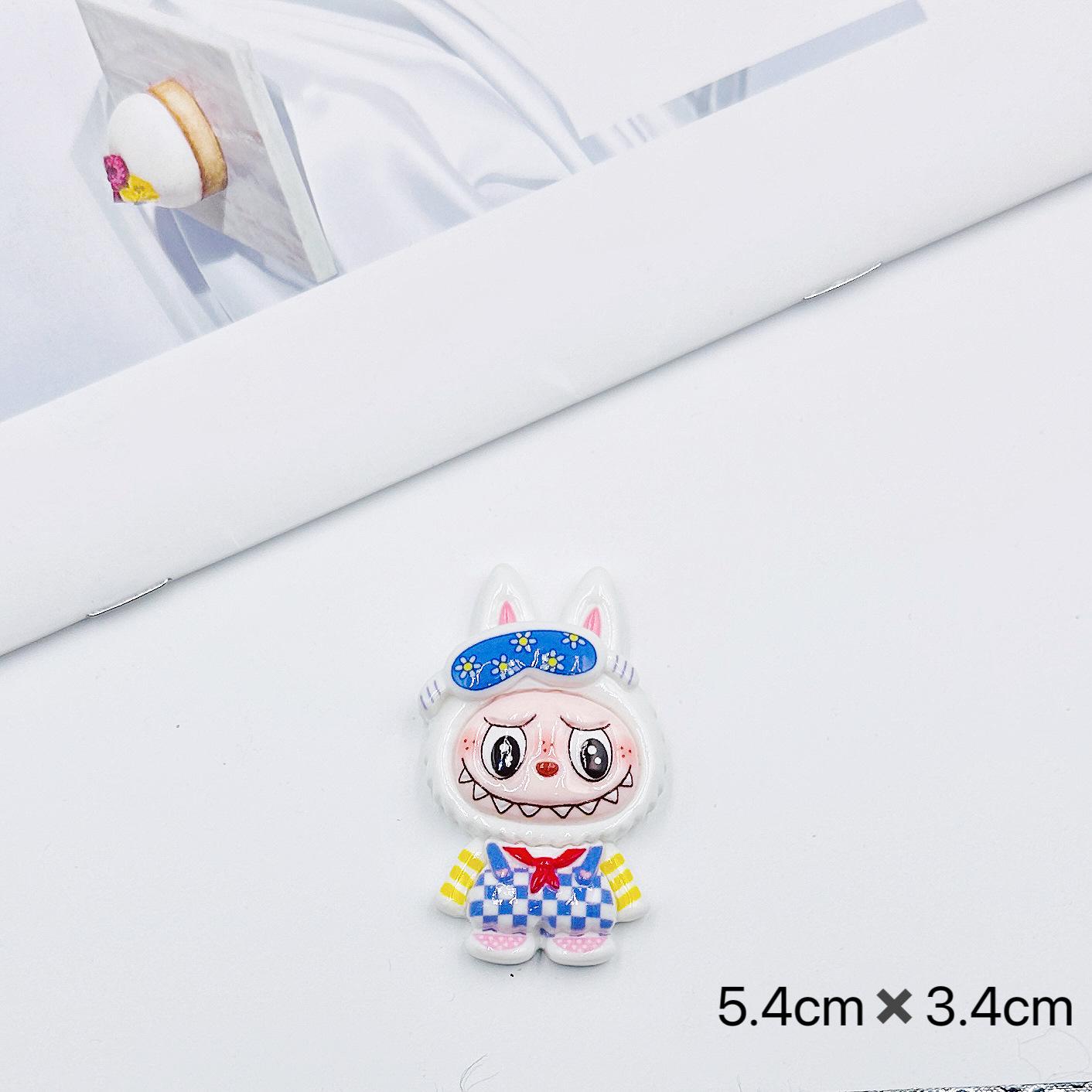 DIY Resin Cartoon Monster Ornaments: Bubu Little Monsters Cream Glue Hair Clips & Phone Cases One piece модель №6