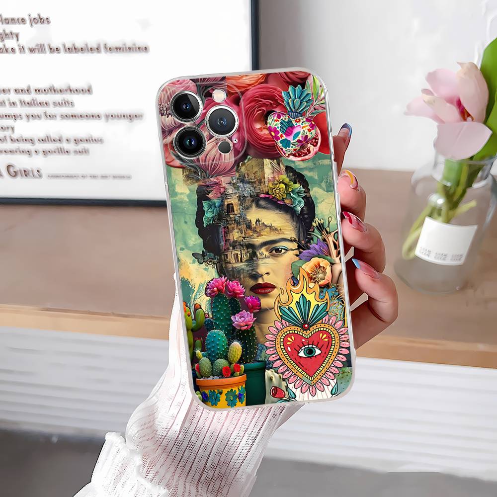 Fashion F-Frida K-KahlosS Phone Case For IPhone 17 16 15 14 13 12 11 Plus Pro Max Transparent Soft Cover