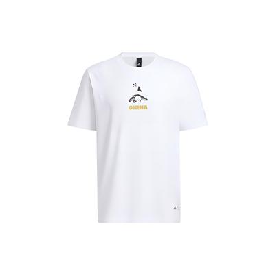 Panda Print Round Neck Short Sleeve T-Shirt Men Tops White HS4397