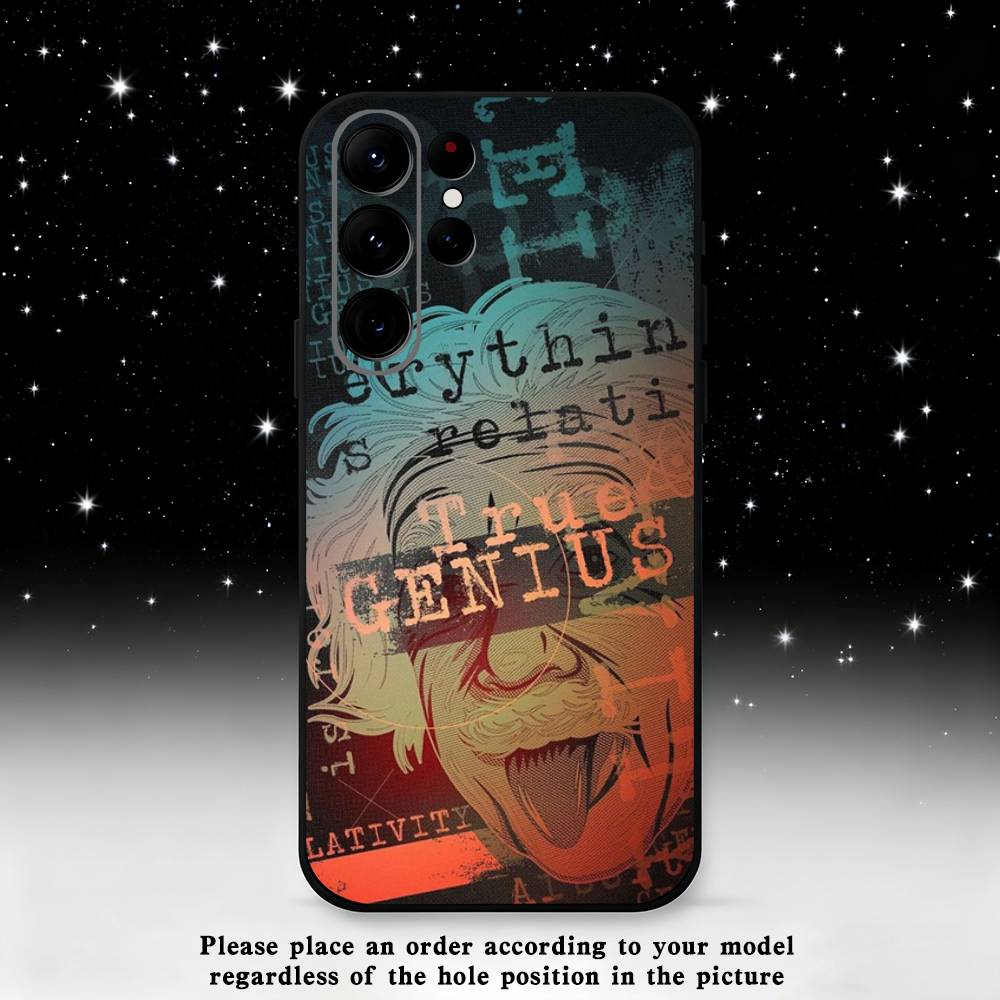 A-Albert E-Einstein Phone Case For Samsung S25,S24 Ultra,S20,S30 plus,S22 plus,S23,S30 Ultra 5G Silicone Black Shell