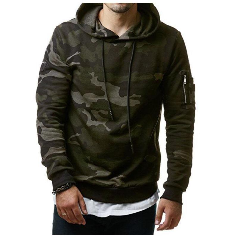 Men's New Style Fashionable Camouflage Hooded Men's Casual Slim Fit Pullover Sweatshirt