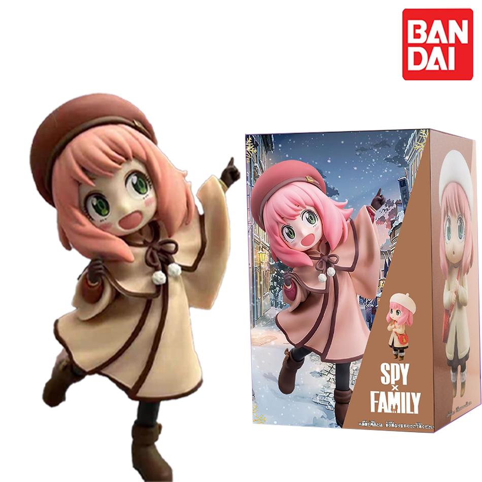 New  Anime Spy X Family CODE:White 14cm Toy PVC Anya Winter Clothing Detective Image Desktop Decorations Cute Gift for Kids