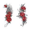 Waterproof Temporary Tattoo Sticker Dark Style Wings Feathers Rose Flower Sexy Body Art Arm Fake Tattoos Sleeve Women Men