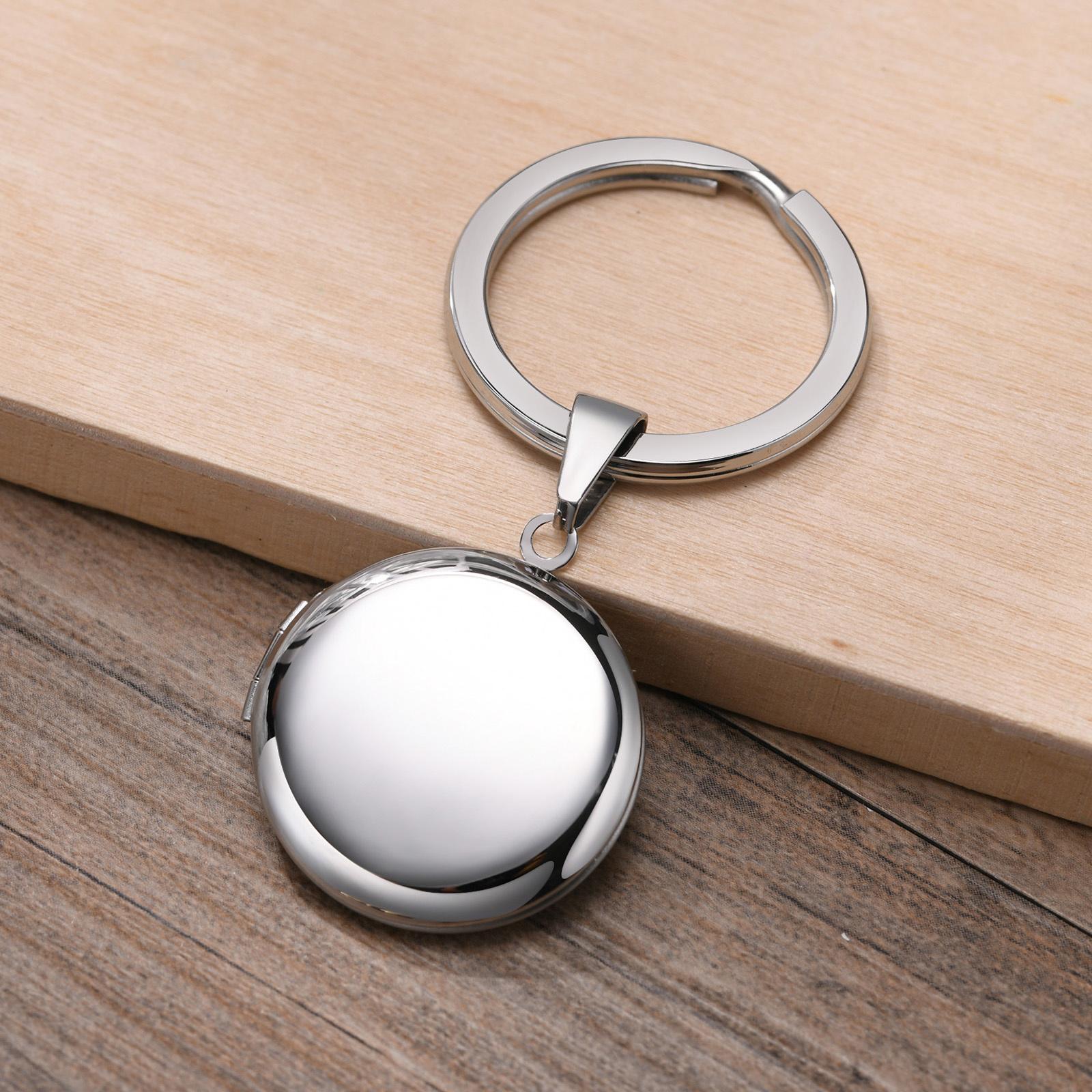 

Custom Photo Key Chain,24K Gold Color Stainless Steel Heart Locket Keyring, Photo Frame Gift for Family No Photo