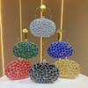 Elegant Polyester Crystal Embellished Evening Clutch For Ladies Formal Events