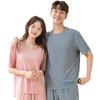 Ice Silk Couples Summer Pajama Set - Quick-Dry Women's and Men's Short Sleeve and Shorts Homewear