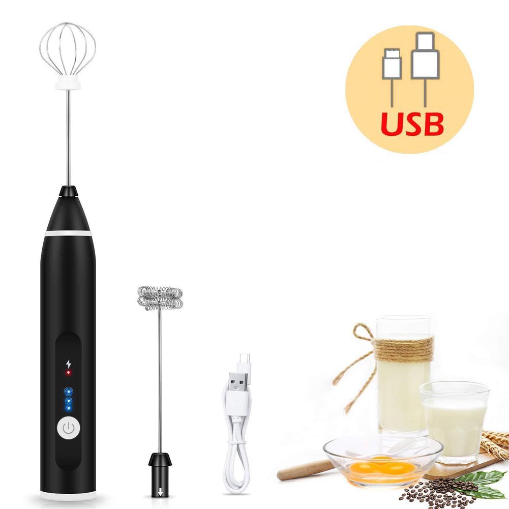 Electric Milk Frother Automatic Egg Beater  USB Charging Mixer 3 Speed Settings  for Coffee Drink Stirrer Tools