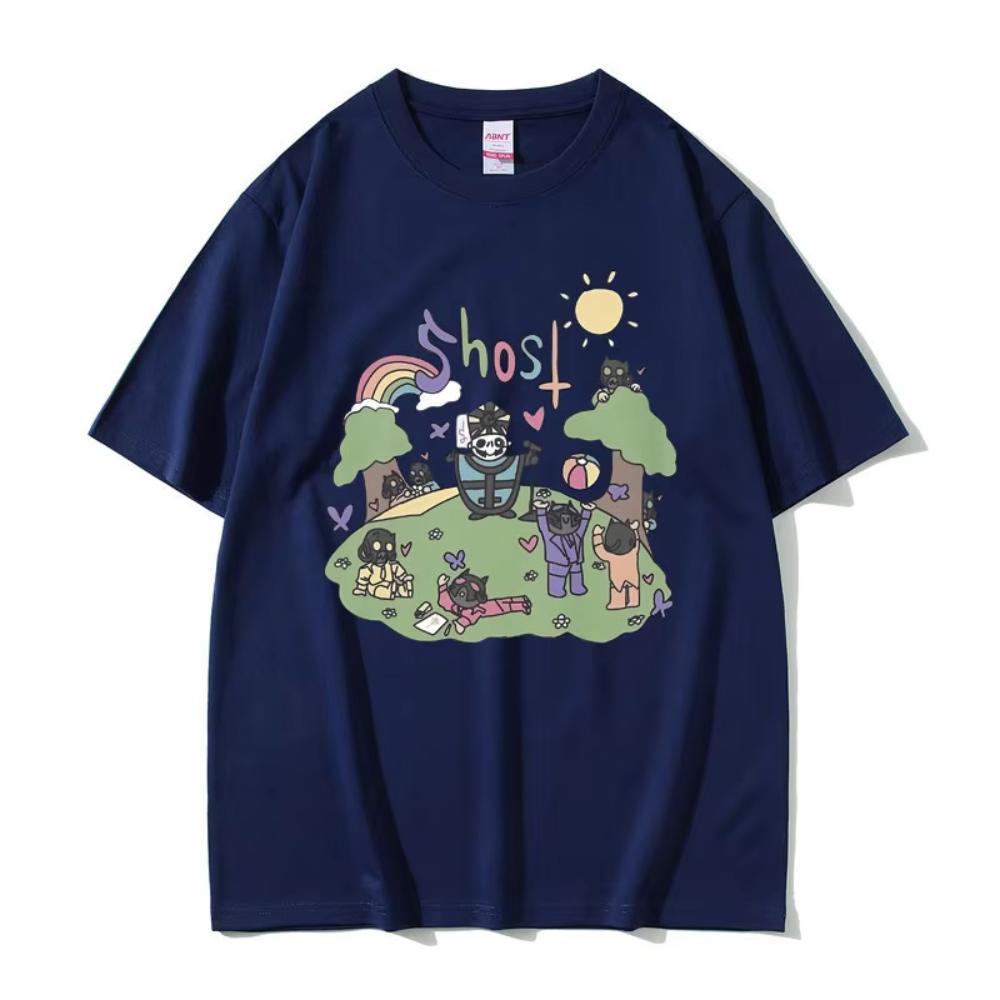 Cartoon Style Rock Ghost Band Graphic T-shirt Summer Mael Fashion Oversized T Shirts Men's Women Gothic Vintage Metal Rock Tees