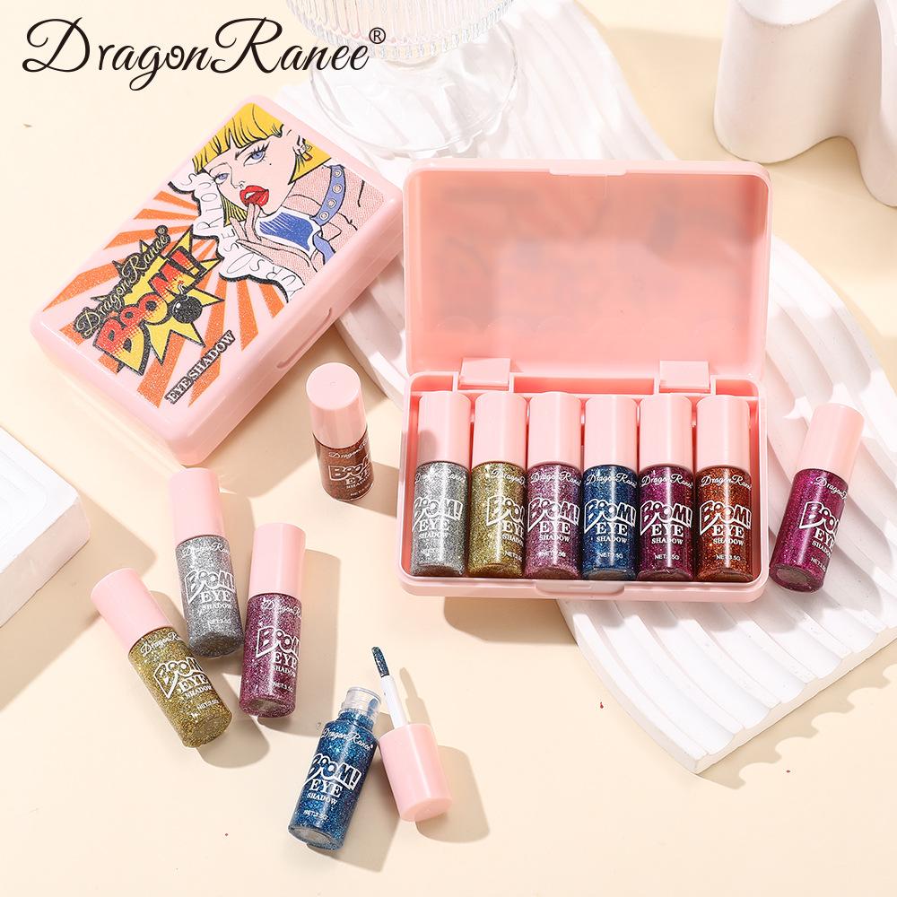 Liquid Eyeshadow Glitter Powder Fine Glitter Pearl Diamond Shiny Glitter Golden Sunshade Eye Shadow Liquid Glitter Eyeliner Set Box