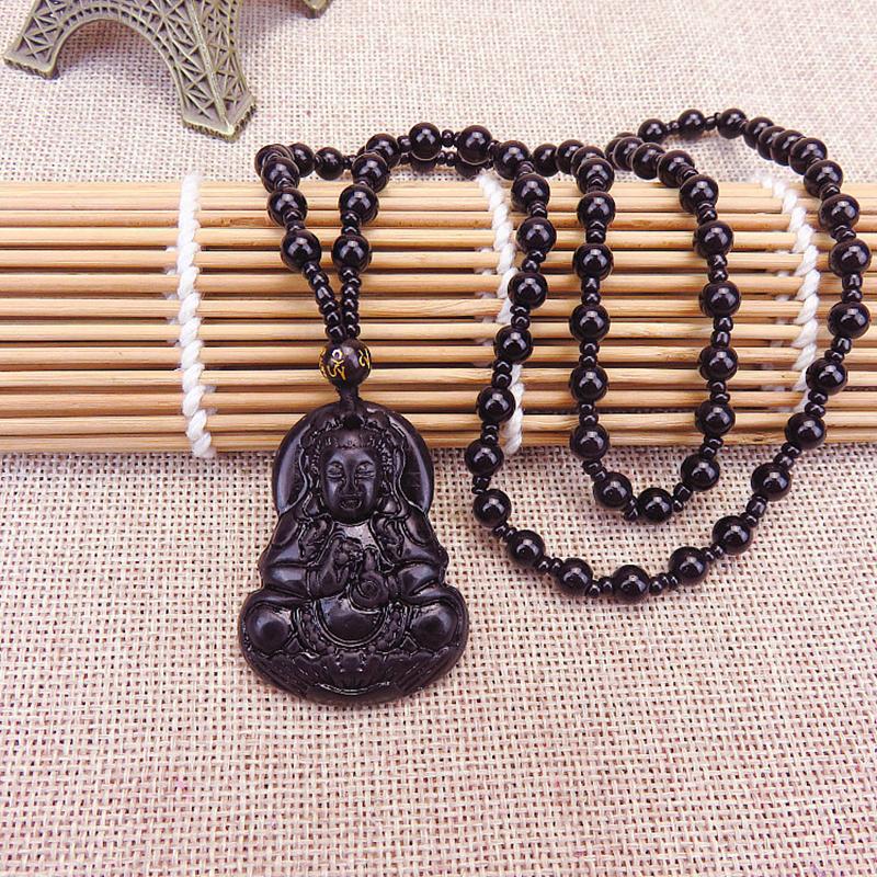 Classic Natural Chinese Buddha Pendant Jade Necklace Fashion Charm Jewelry Carved Blessing Lucky Amulet Gifts For Women Men