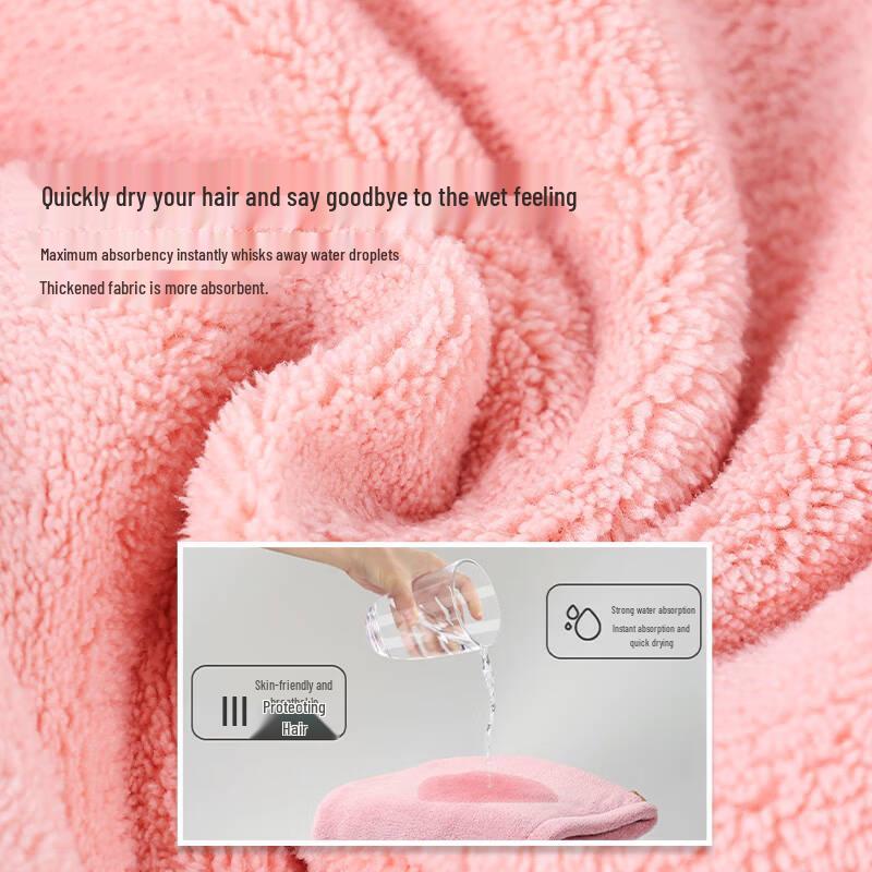 Women's Double Layer Quick-Dry Hair Wrap Towel - Super Absorbent, Cute, and Thickened Bath Cap