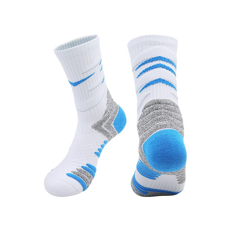 High-Top Basketball Socks Actual Combat Long-Tube Badminton Towel Socks Sweat-Absorbing Zhongbang Running Socks Medium-Tube Sports Socks