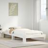 Vidaxl Bed Frame Without Mattress, White, 75X190 Cm, Solid Pine Wood