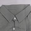 Men Lapel Long Sleeve Shirt Tops Pleated Thin Solid Color Single Breasted V-neck