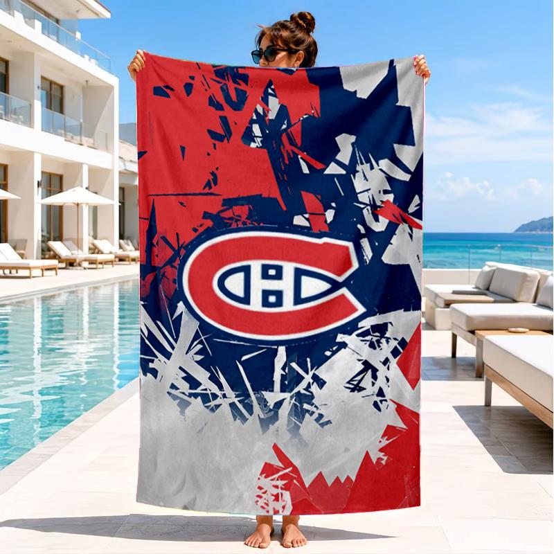 Asciugamano da Spiaggia Squadra di Hockey Canadiens, Microfibra Super Morbida, Regalo Perfetto per Lei/Lui, Compleanno, per Piscina, Spiaggia, Viaggio, Decorazione Festa in Spiaggia