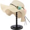 2 PCS Wig Stand 14.1 Inches Portable Wig Holder Plastic Hat Display Wig Head Mushroom Top for Multiple Wigs (Black Rose Red)