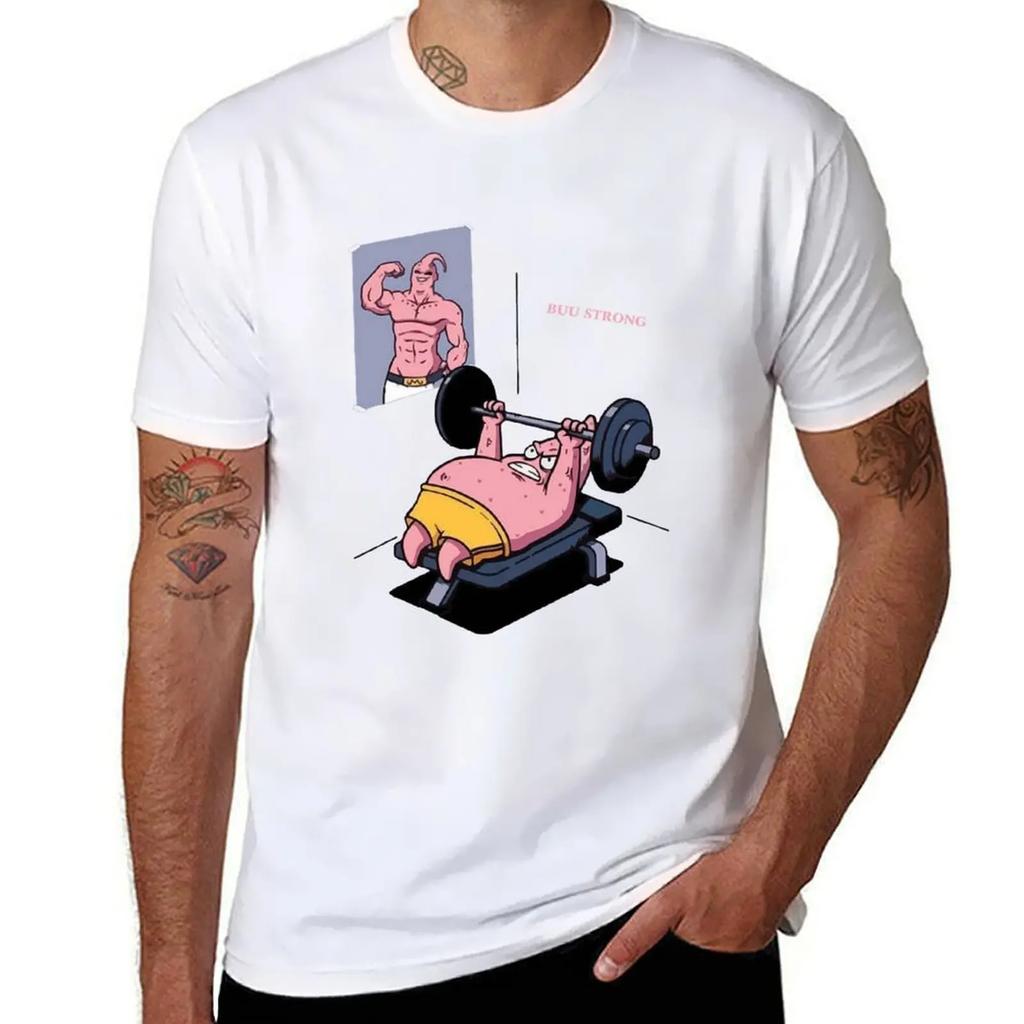 Majin BBuuu vs Patrick Funny gym TShirt korean fashion customizeds vintage clothes t shirt for men