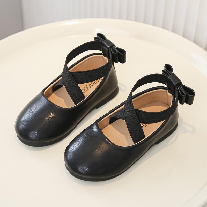 

Девичья танцевальная обувь и туфли-балетки для принцесс, Детская кожаная обувь для выступлений, Мягкая обувь с мелким вырезом для малышей и подростков 21 чёрный