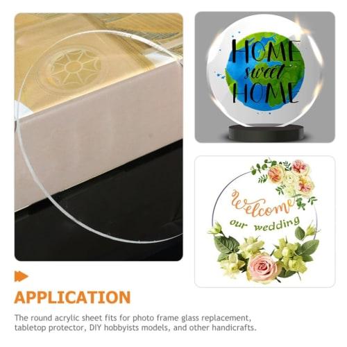 Operitacx Round Acrylic Plate, Acrylic Circle, Round Sheet, Round Clear Acrylic Disc, Keychain, Acrylic Circle, Round, Clear Glass Cutting Board, Clea