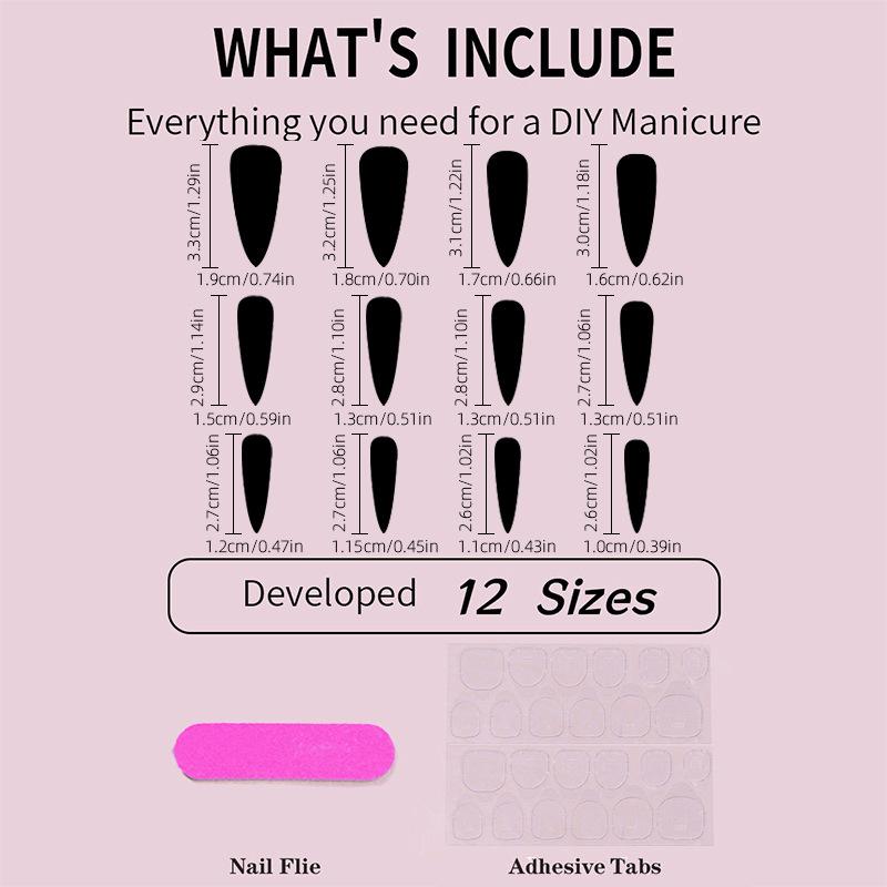European and American Halloween Wearing Nail Long Pointed Type Sweet Cool Spice Girl Dark Fake Nails Removable Nail Wear Nail Piece