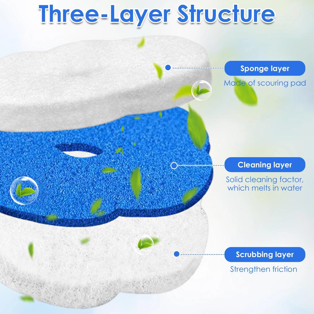 New Toilet Brush Disposable Replacement Head Cleaning Kit Long Handle Toilet Wand Kit 360° Bathroom Cleaning Tool for Home Hotel