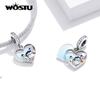WOSTU 925 Sterling Silver Colorful Travel Charm Journey Pendant Fit Original Bracelet DIY Necklace Pendant Gift Jewelry CQC1738