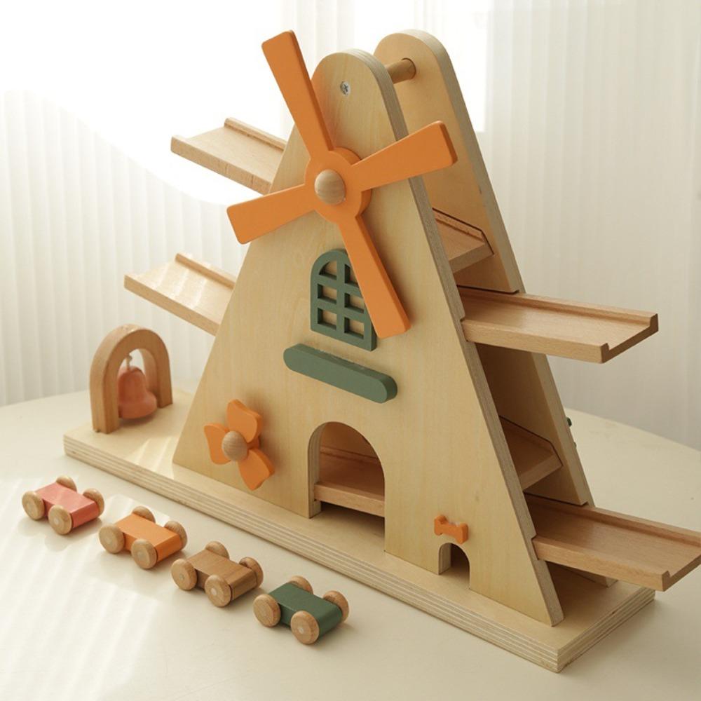 

Деревянная ветряная мельница Nordic Wind для маленьких детей, машинка-каталка, развивающая координацию рук и глаз, миниатюрная машинка с инерционным механизмом.