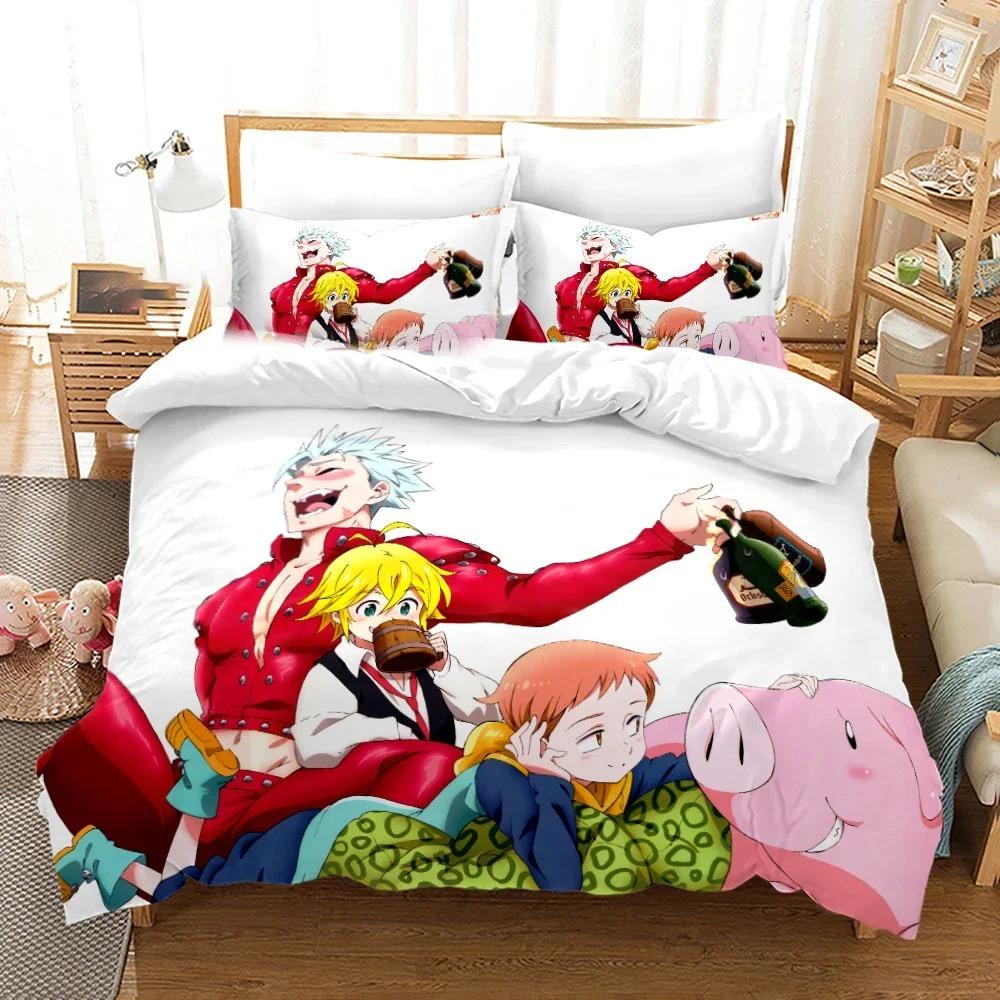 3D Printed Seven Deadly Sins Bedding Collection Anime Meliodas Duvet Cover Double Twin Full Queen King Adult Kid Bedclothes Quilt Cover