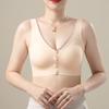 Women's Seamless Front Closure Bra with Lace Trim Comfortable, Wireless, Full Coverage, Everyday Support