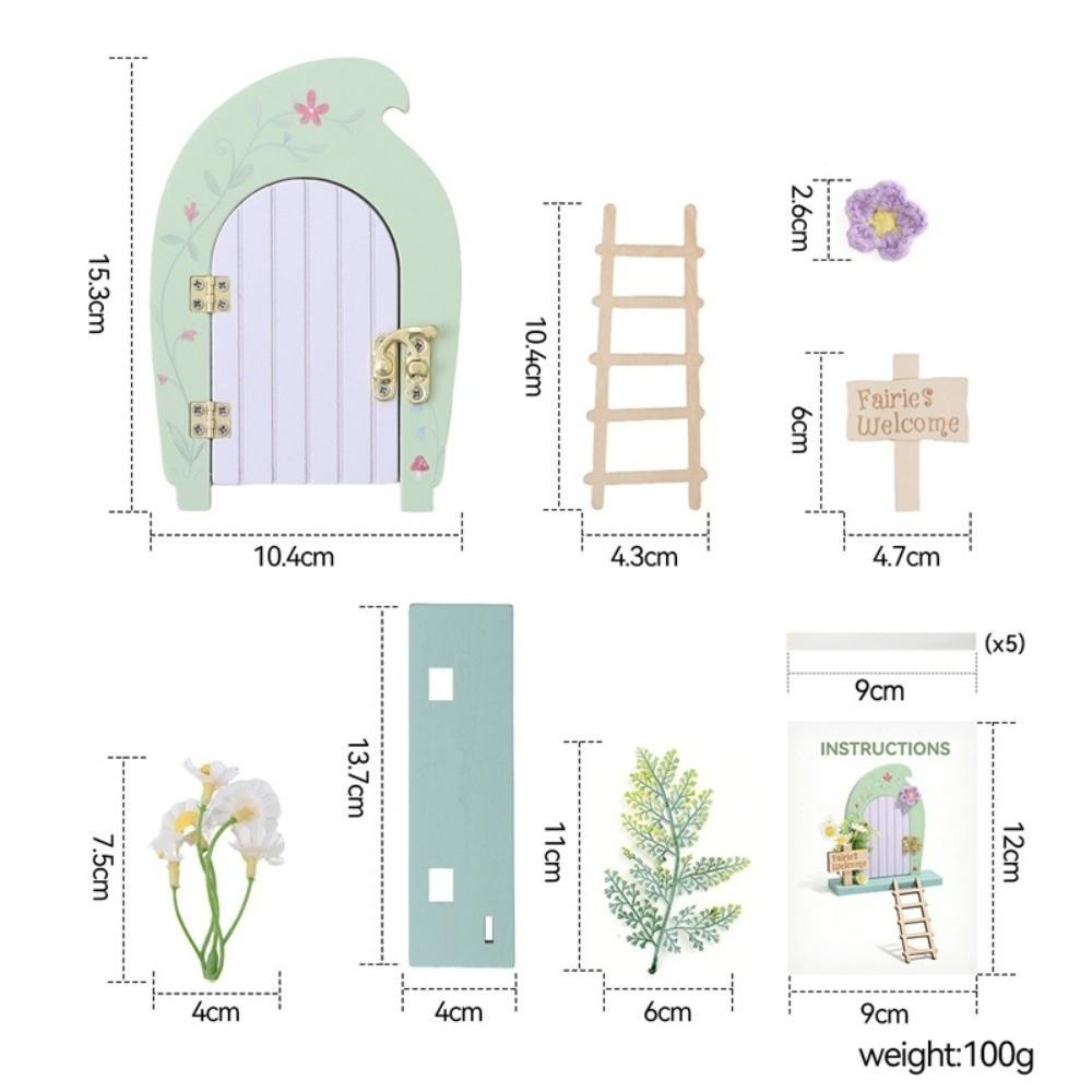 Cartoon Simulation Fairy Door Mini Craft Ornaments Dollhouse Elf Door Room Wall Decor Fairytale-Style Home Decor
