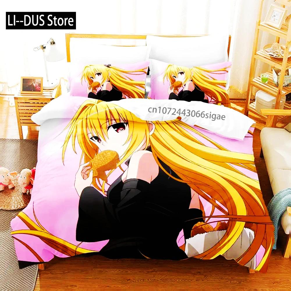 

Comforter 2024 Anime Adult Boys Single Double Queen King Size To Love Ru Bed Set Comforter (quilt)-EU Single(135*200cm)3pcs