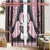2pcs, 2D FLAT PRINTING Curtains (Without Rod) Lace Heart Wings Halloween Festival Popular Curtains&Drapes Durable Polyester