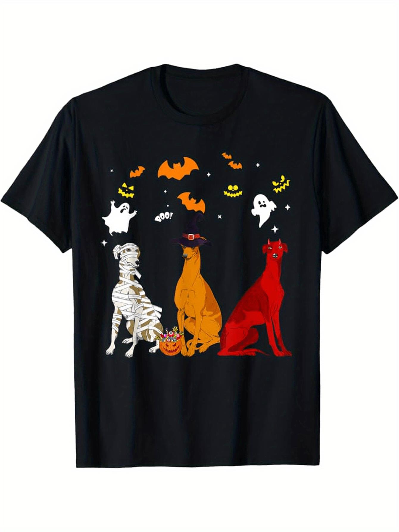 

Mens 100 Cotton Gothic Dog Lover Coffin Bat TShirt Funny Spooky Halloween Costume Party Tee with CoffinShaped Dog Face 3XL