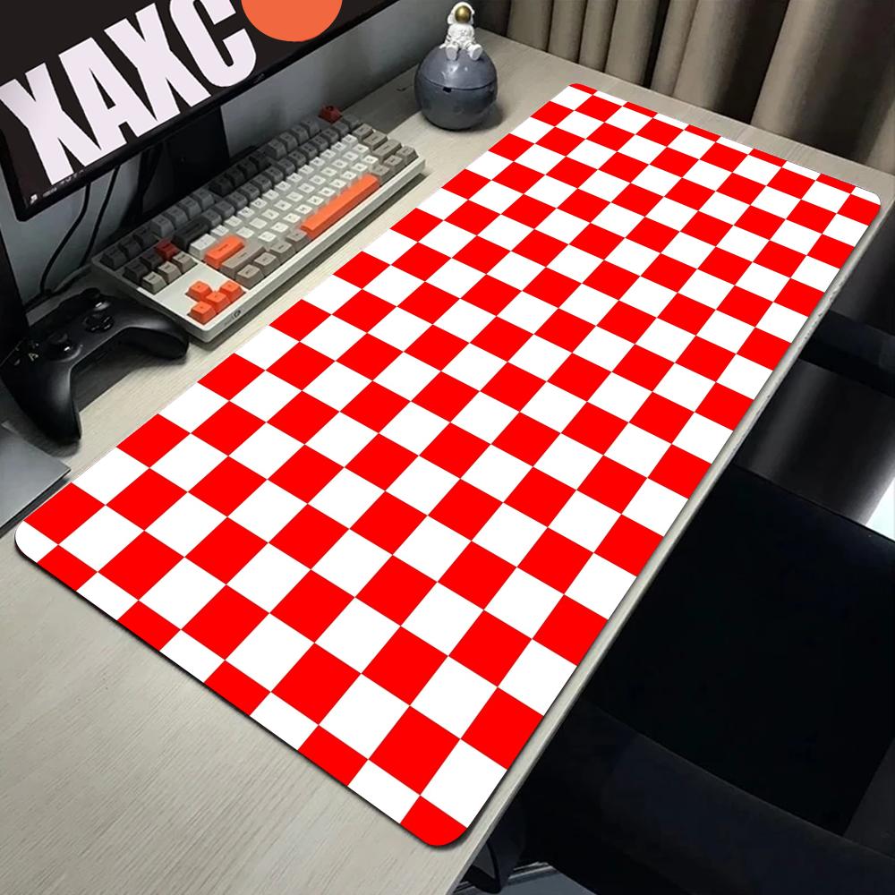 Black And White Checkered Mousepad Gamer Gaming Laptops Mausepad Mouse Pad Computer Mouse Ped Pc Accessories Rubber Mat Deskmat