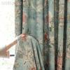 1PC LOZUJOJU French Idyllic Style Blackout Curtains Blue Bottom Peony Print Curtains Thick Curtains for Bedroom Living Room Window for Home Decor