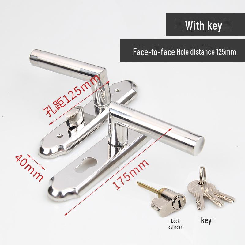 

Дверная ручка-замок из нержавеющей стали без ключа для ванной и спальни