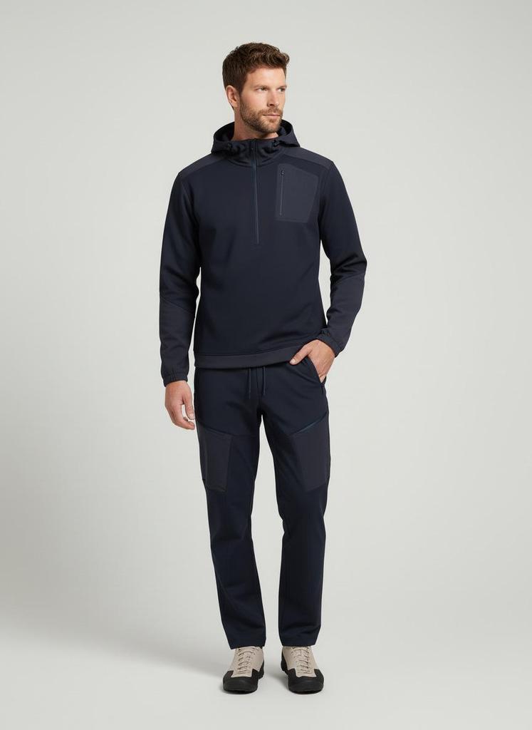 Men's Outdoor Half-Zip Hooded Sweatshirt - APH Series, Long Sleeve for Autumn & Winter Warmth, Bird House Style