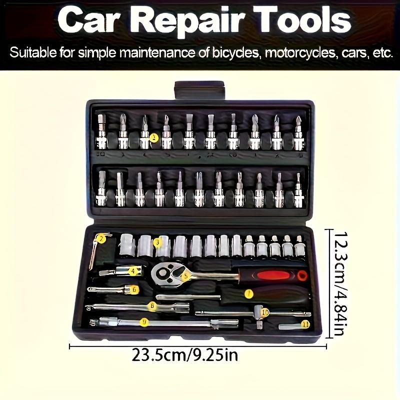 46-piece Set of Auto Repair Tools Ratchet Wrench Sleeve Car Repair Kit Home Toolbox Combination Maintenance
