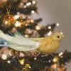 Glitter Feather Bird Ornament Sparkling Design with Clip Cute For Home Christmas Tree Decoration Festive Charm for Lightweight Plastic