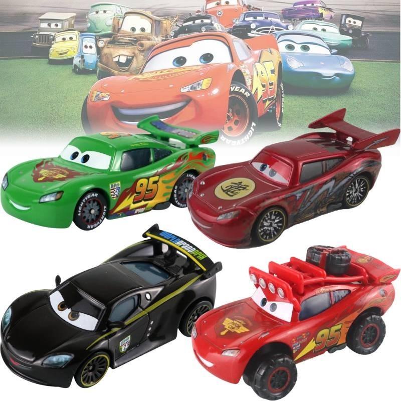 Alloy Racing Car Toy Collection Featuring Mater Orange Bad Guy And Lightning Mcqueen