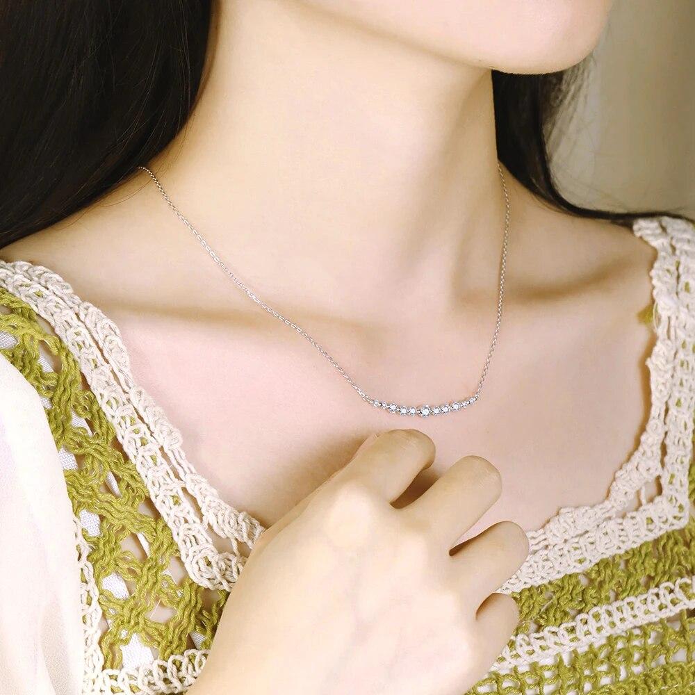 D color 1.1cttw 100% Full Moissanite Necklace Pendant For Women S925 Silver Lab Diamond Neck Chain Sparkling Wedding Fine Jewelry