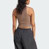 Adidas Originals Essentials Ribbed Tank Top With Logo Women Tops Brown IR5931