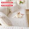 Korean Floral Sofa Cushion Cotton All-Season Universal Small Fresh Non-Slip Sofa Seat Cushion Living Room Straight Sofa Cover